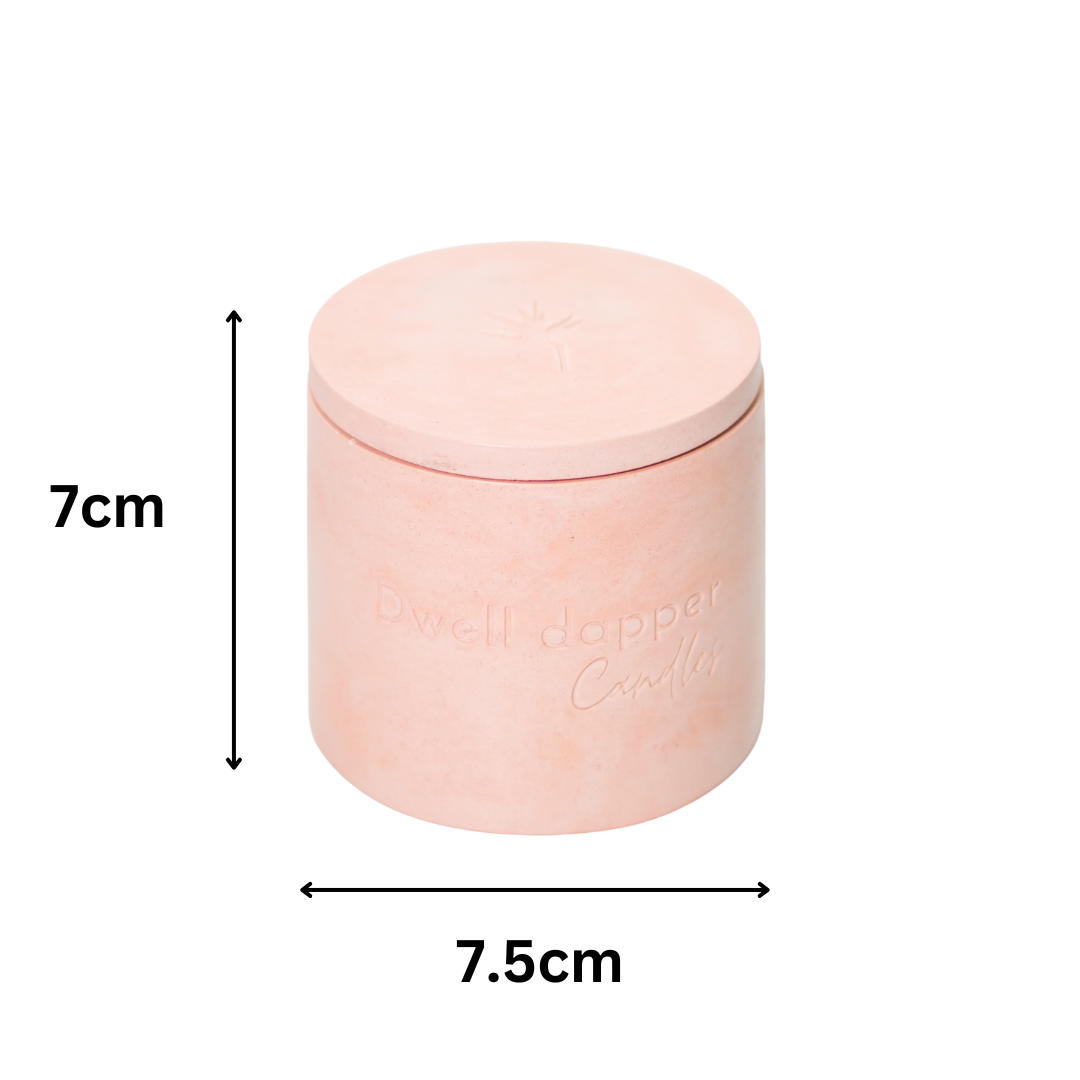 Soy wax candle in concrete jar (Pink)