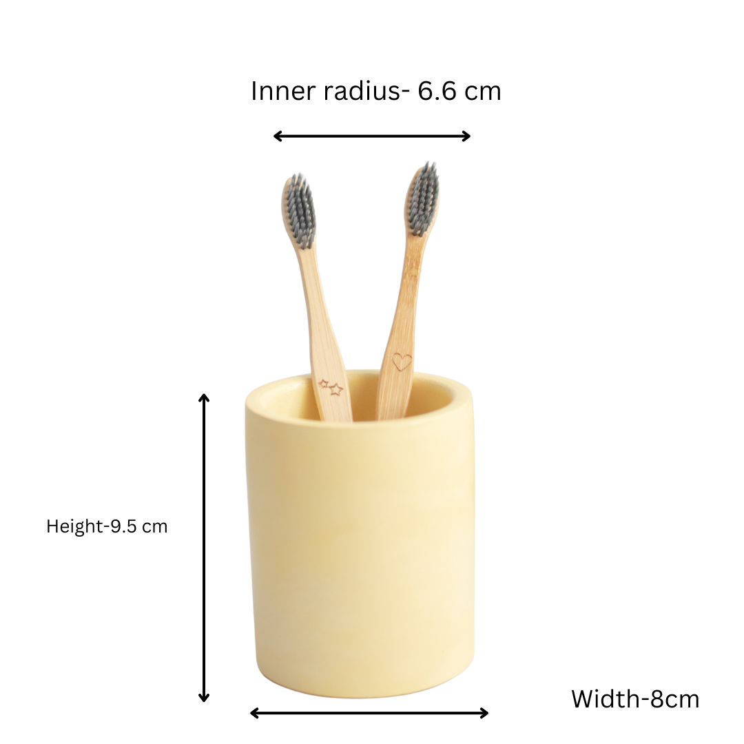 Cylindrical toothbrush holder (Yellow)