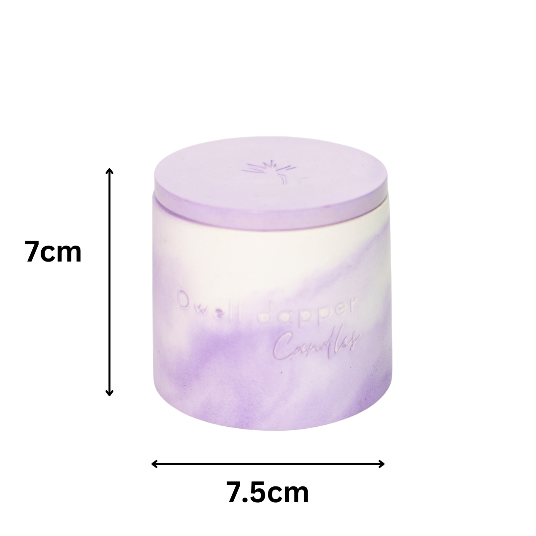 Soy wax candle in concrete jar (Purple)