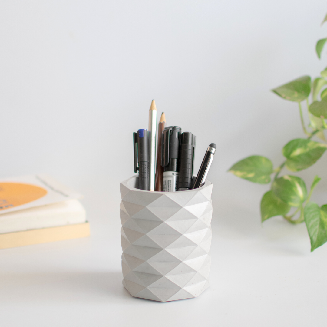 Pen holder Geometric shape (Grey)