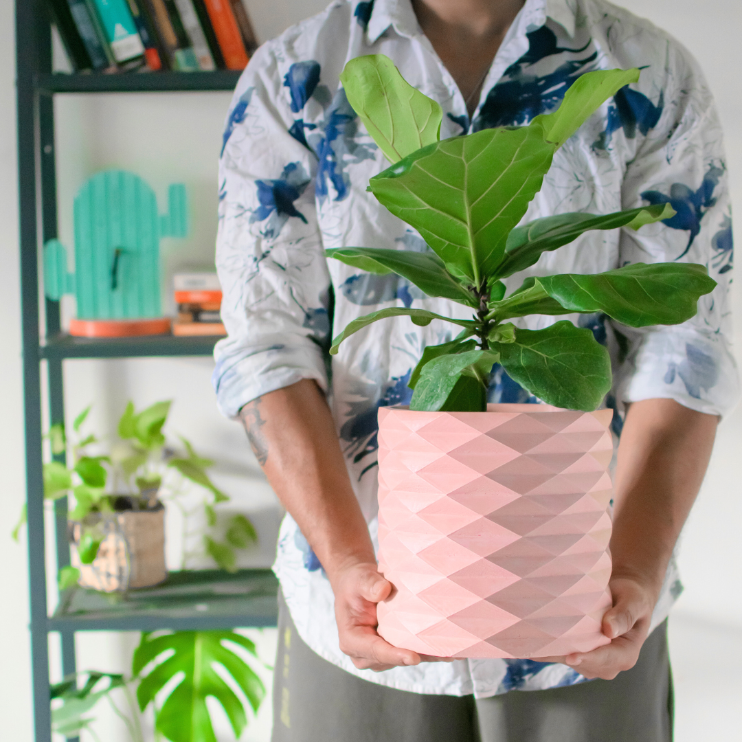 Indoor concrete planter geometric patter(big size)