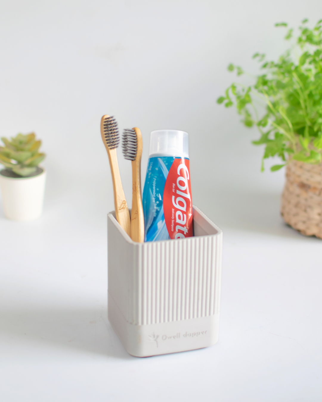 Concrete Pen holder rectangle shape (Grey)