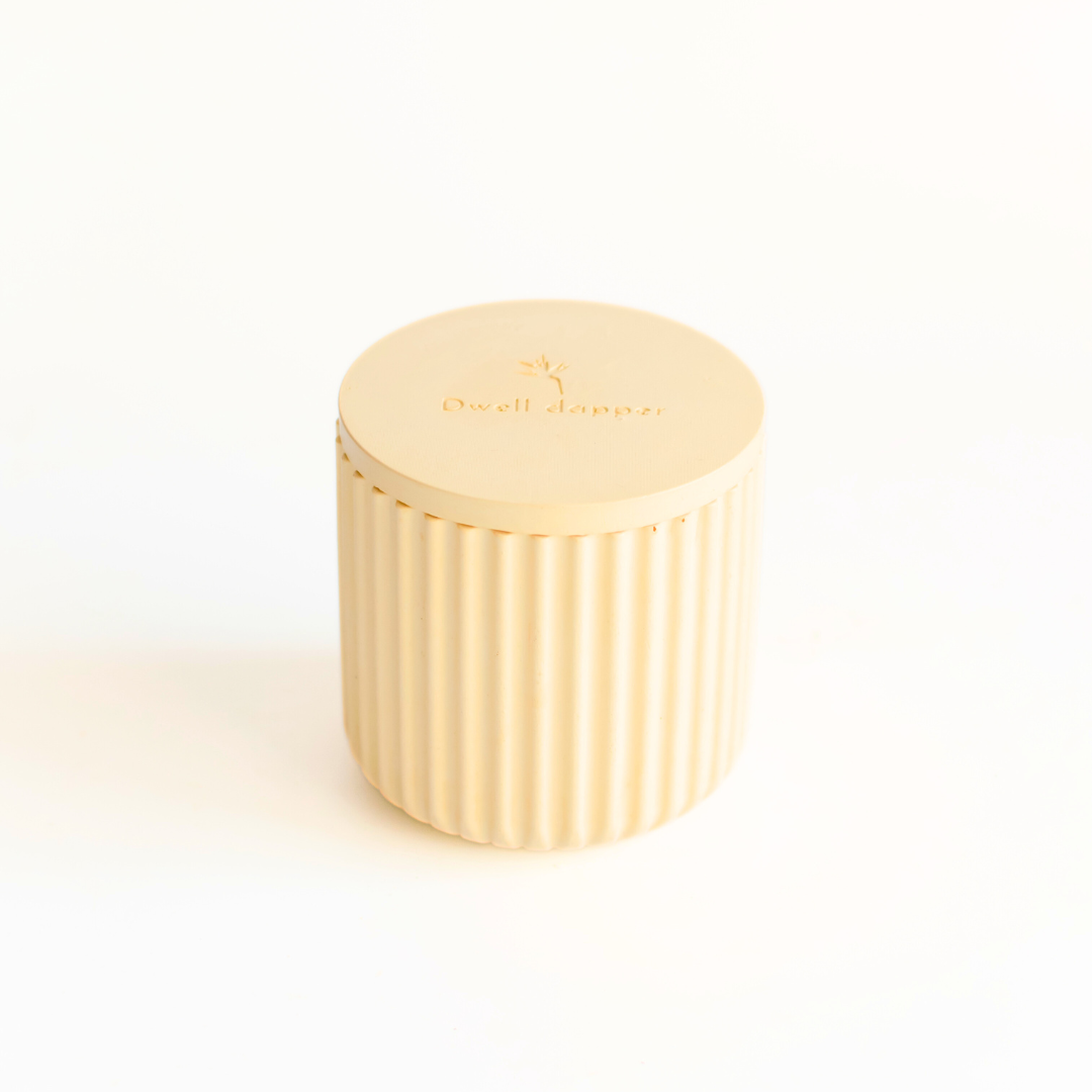 Soy wax candle in concrete jar (Yellow)