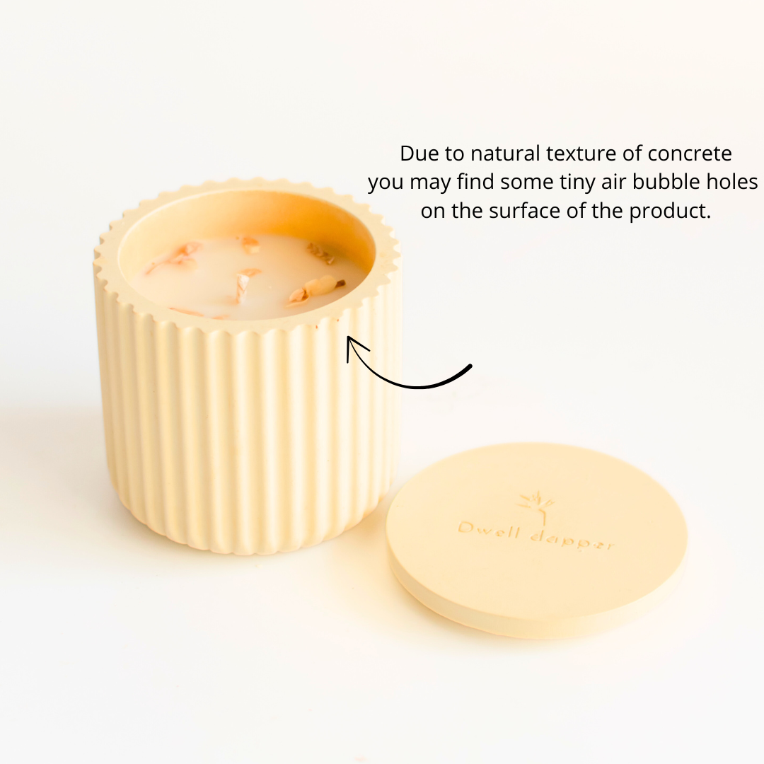Soy wax candle in concrete jar (Yellow)