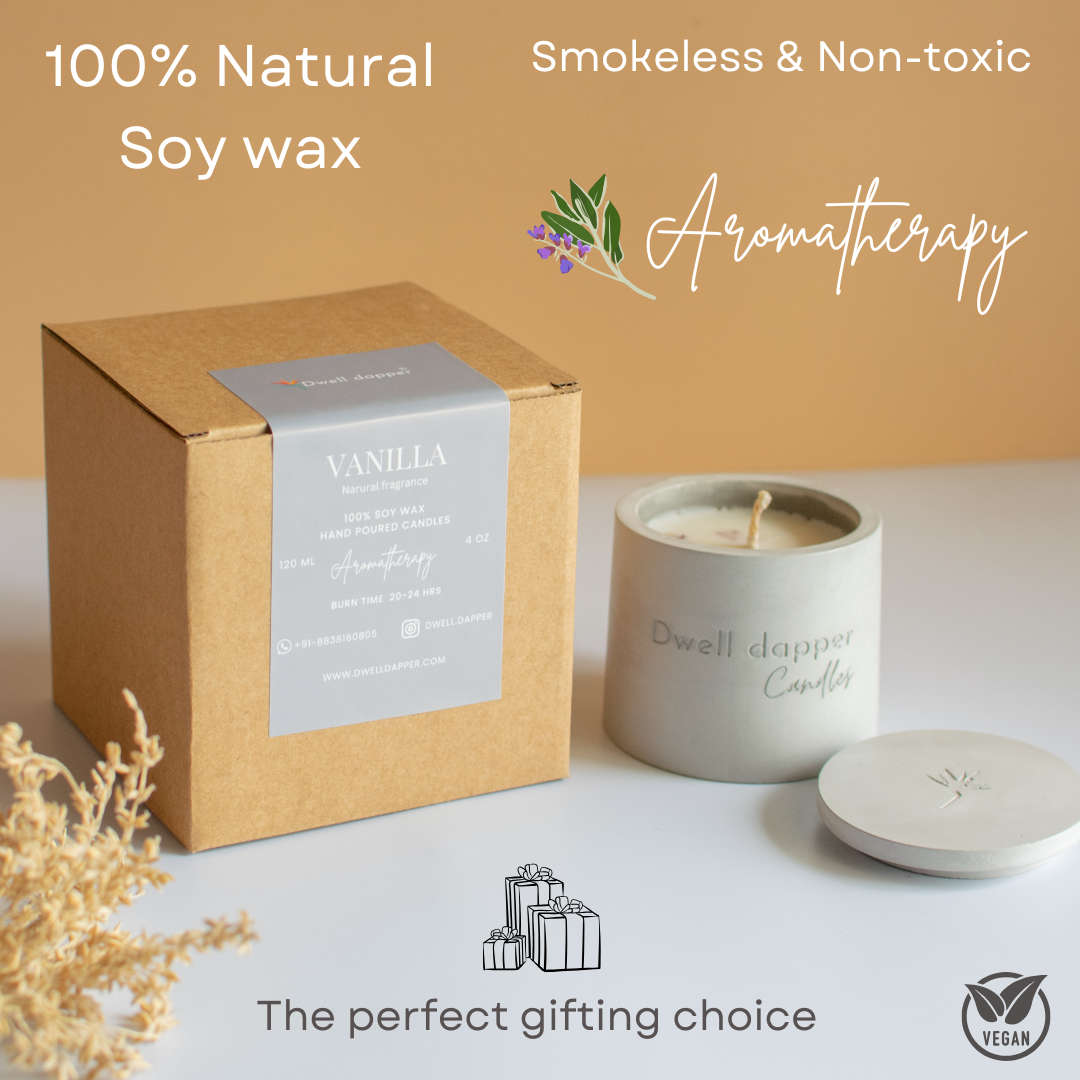 Soy wax candle in concrete jar (Grey)