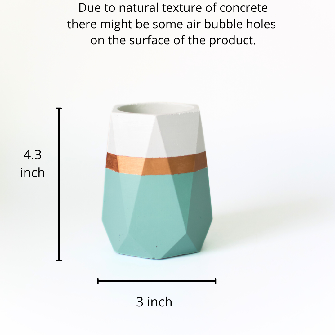 Dwell dapper - Pen holder (White & Teal with bronze strap)