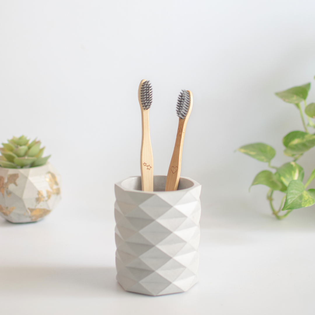Pen holder Geometric shape (Grey)