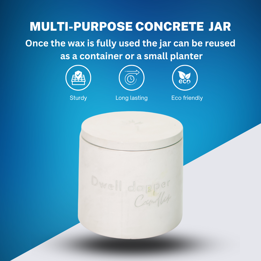 Soy wax candle in concrete jar (Grey)
