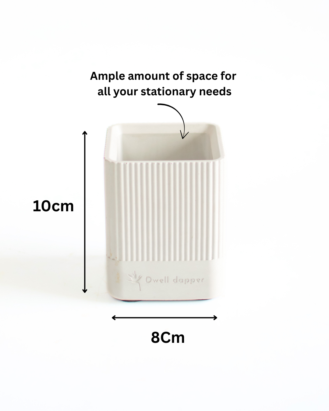 Concrete Pen holder rectangle shape (Grey)