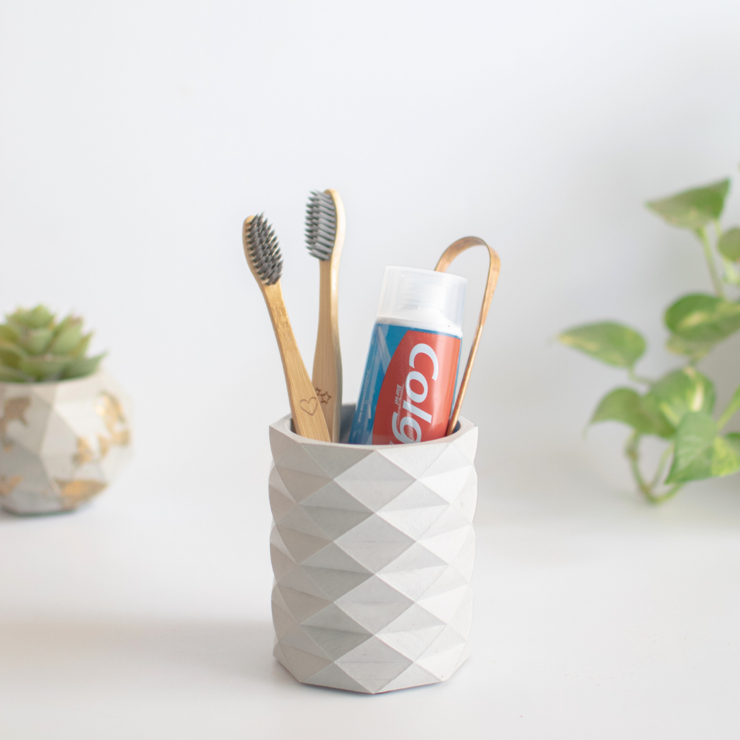 Pen holder Geometric shape (Grey)