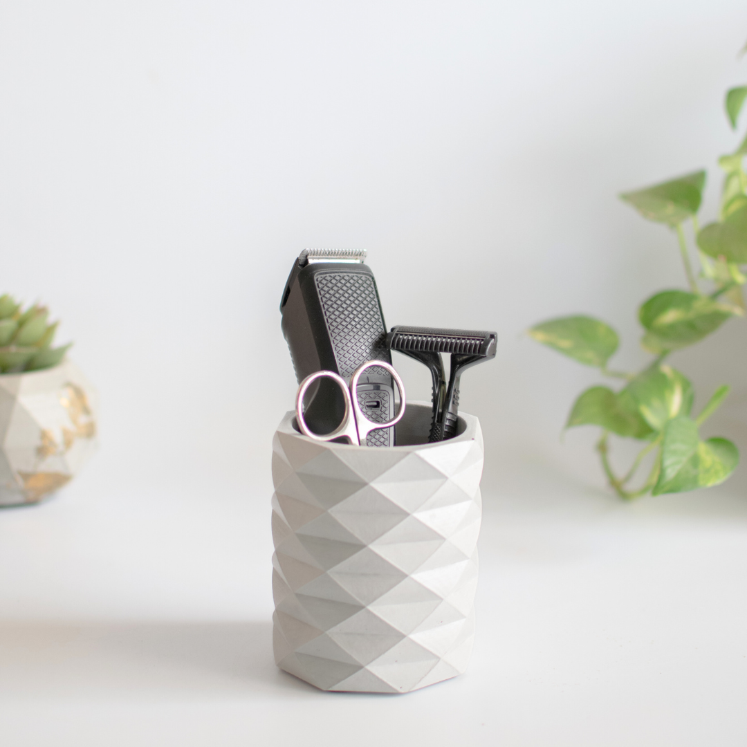 Pen holder Geometric shape (Grey)