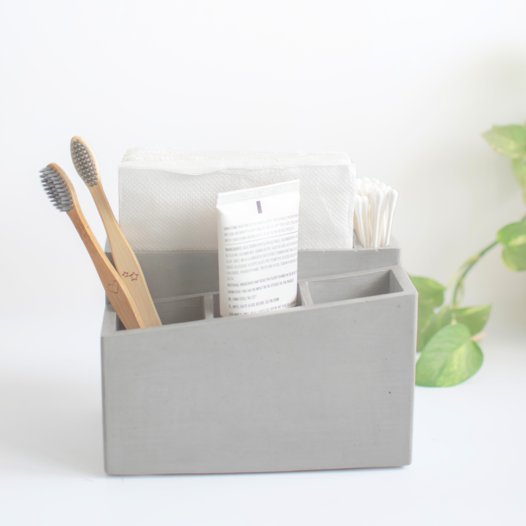 Multi-purpose tissue holder with storage (Grey)