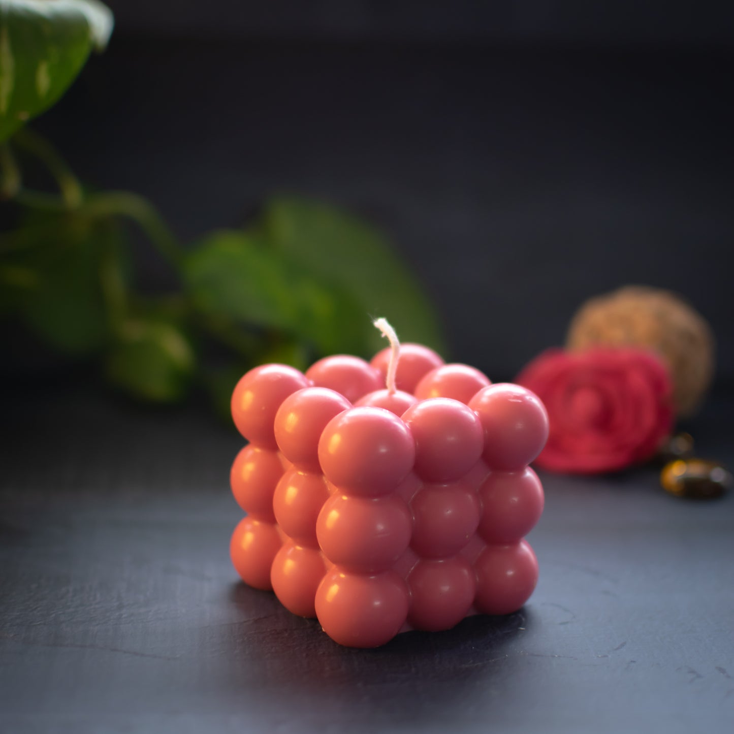Soy wax bubble candle (Red)