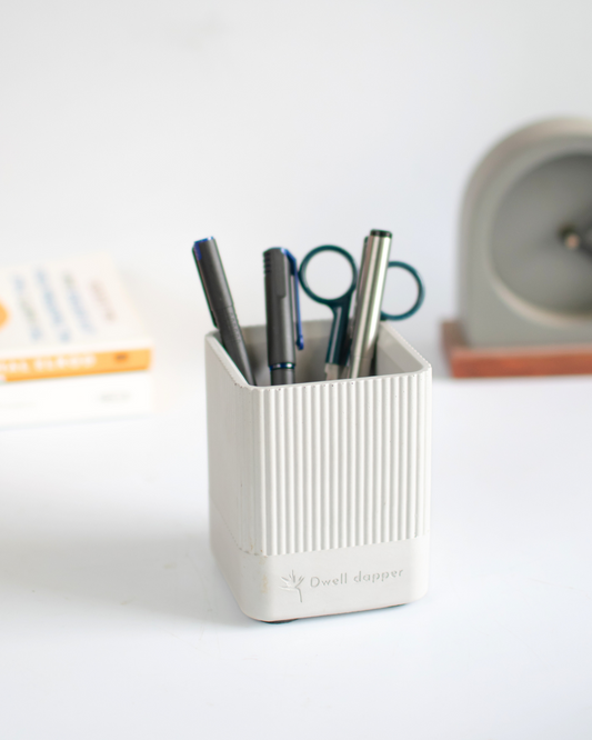 Concrete Pen holder rectangle shape (Grey)