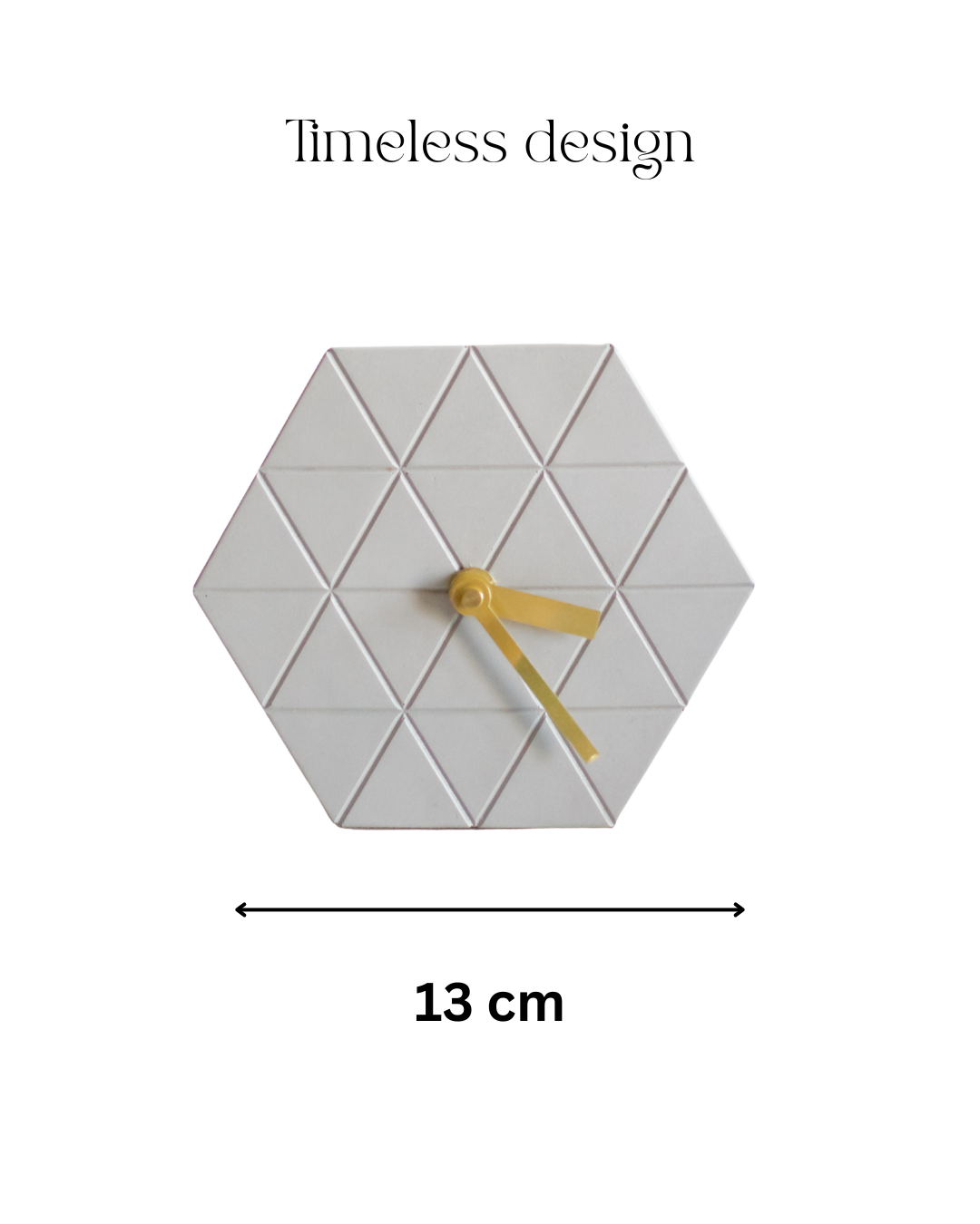 Concrete Hexagonal Desk clock (Grey)